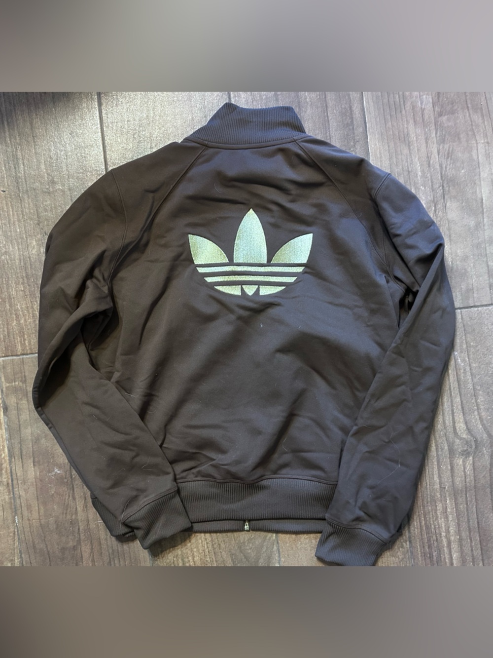 Old school vintage 2000s adidas brown Track Jacket with Mint Trefoil Logo